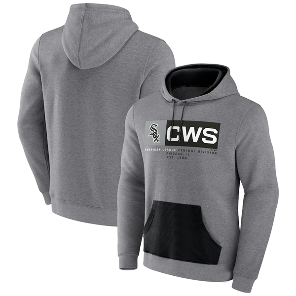 Men's Chicago White Sox Heathered Gray Iconic Steppin Up Fleece Pullover Hoodie
